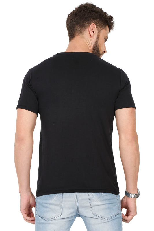 Men's Cotton Chest Printed Half Sleeve T-Shirt