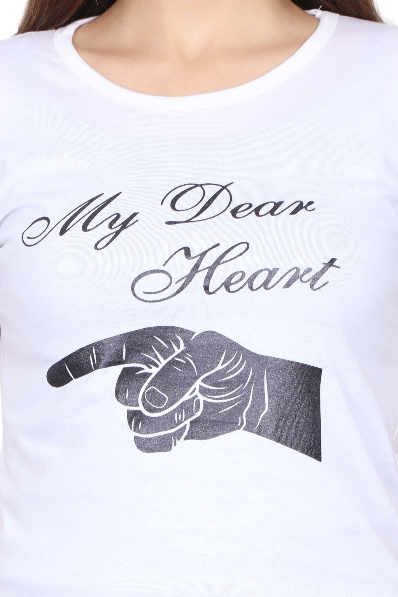 Women's Cotton Chest Printed Half Sleeve T-Shirt