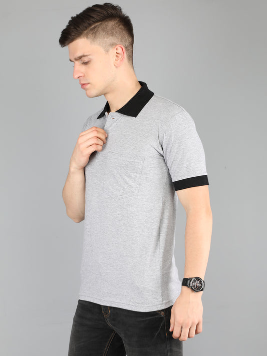 Men's Cotton Polo Neck Half Sleeve Opposite Collar Cuff T-Shirt - (Pack of 2)