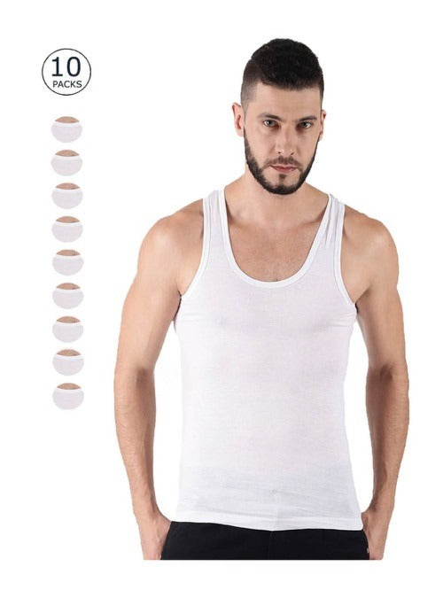 Men's Cotton Sleeveless Vest (Pack of 10)