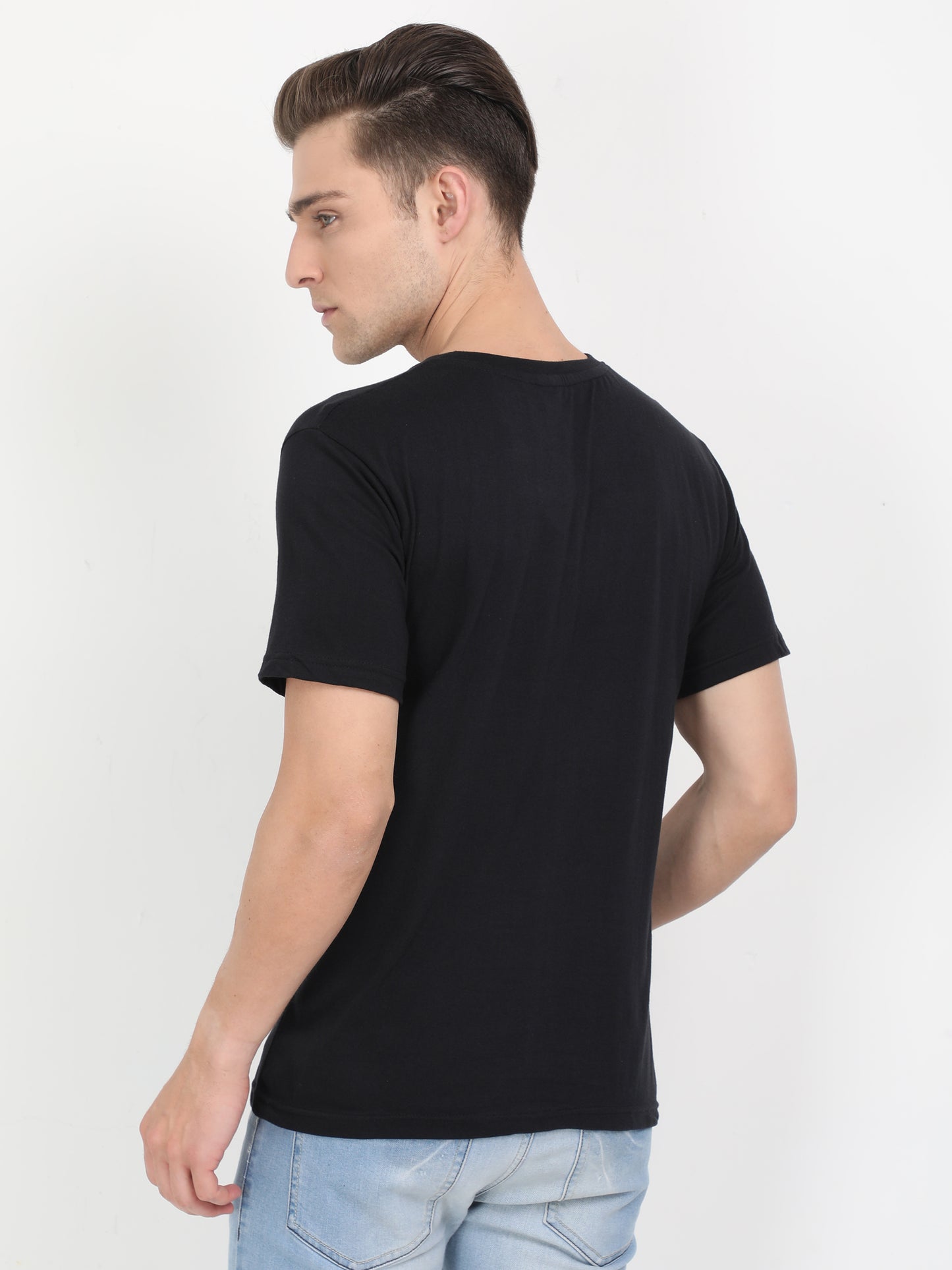 Men's Cotton Plain Round Neck Half Sleeve T-Shirt (Pack of 2)