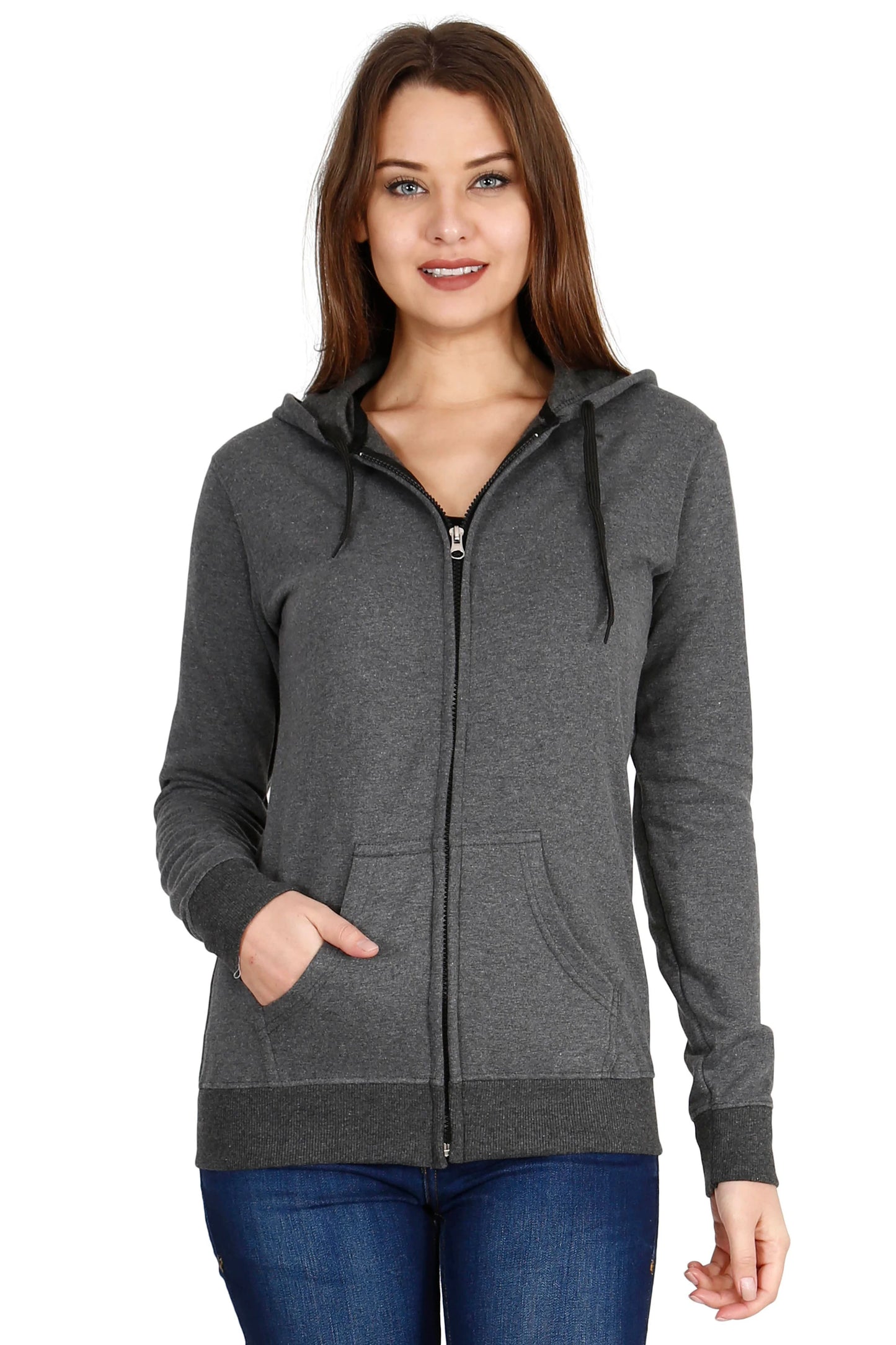 Fleximaa Women's Cotton Plain Full Sleeve Hoodies/Sweatshirt - fleximaa-so