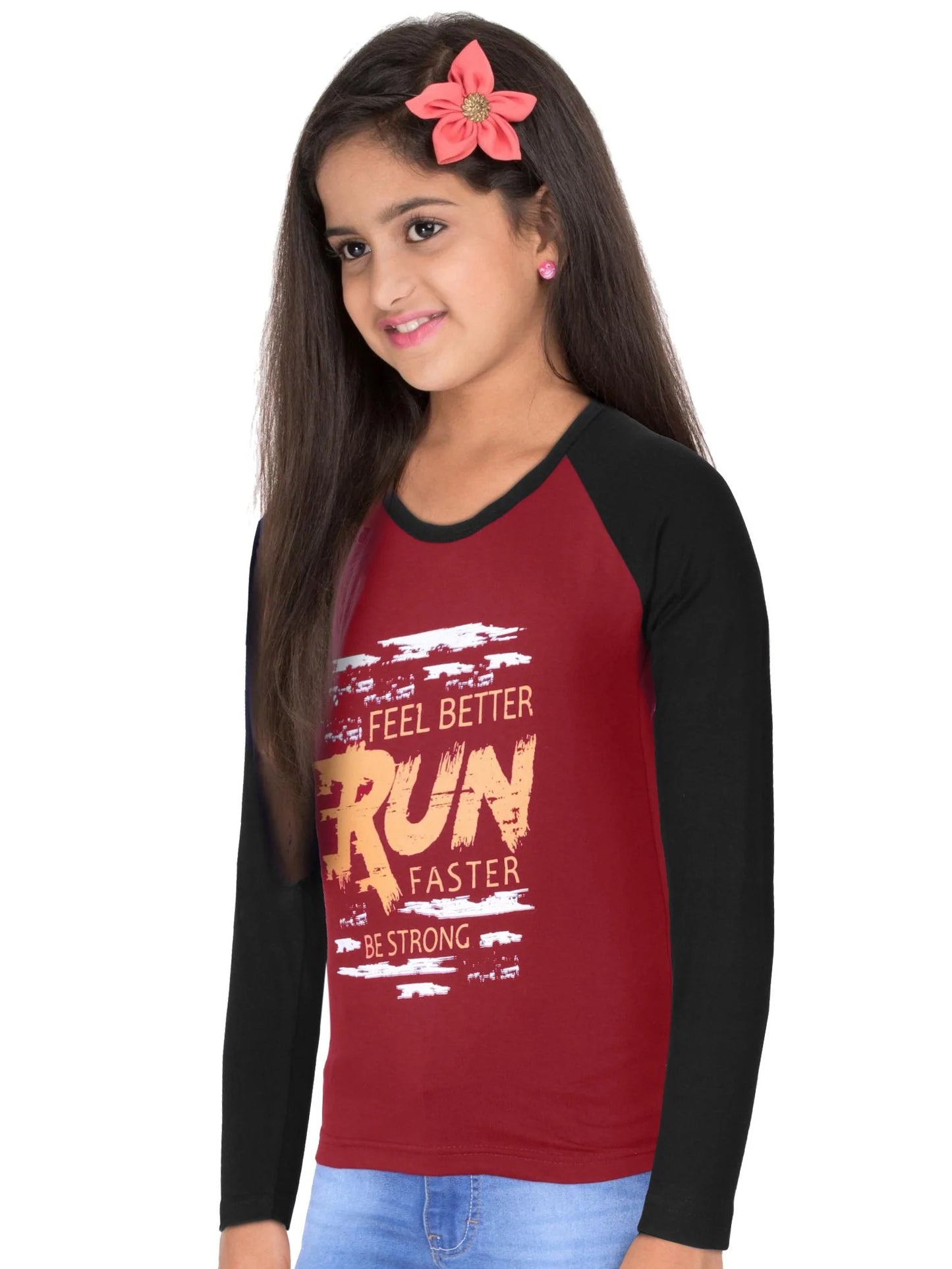 Fleximaa Boys & Girls Printed Raglan Full Sleeve T-Shirt - Fleximaa