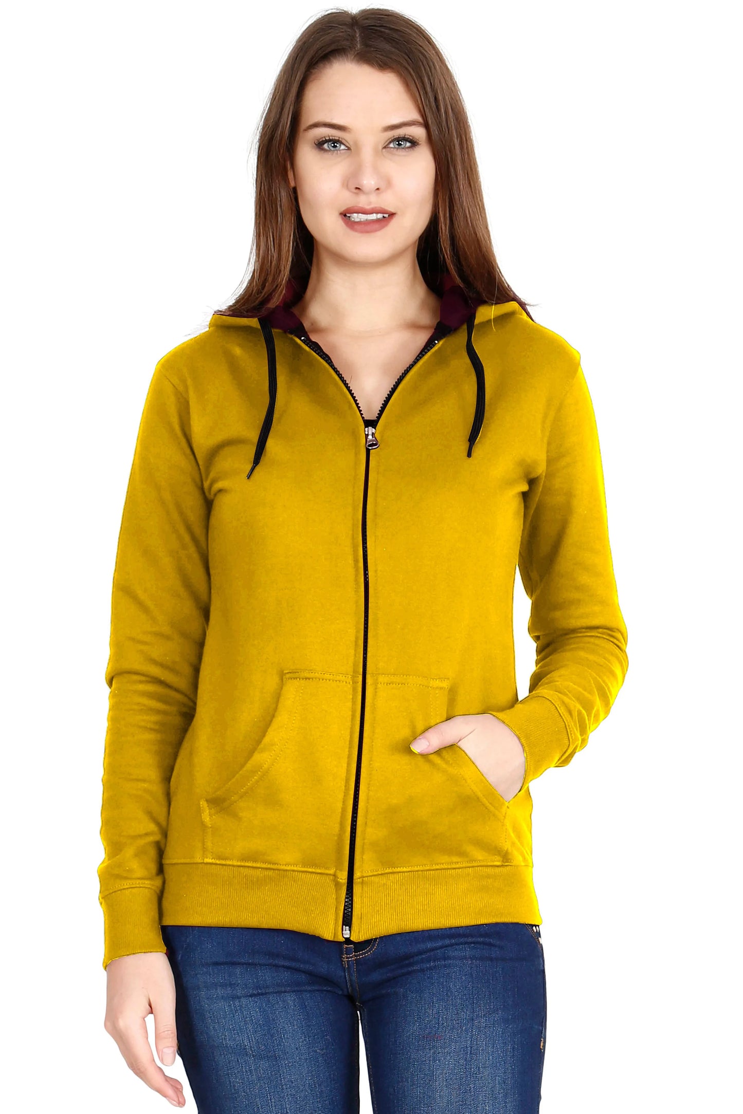 Fleximaa Women's Cotton Plain Full Sleeve Hoodies/Sweatshirt - fleximaa-so