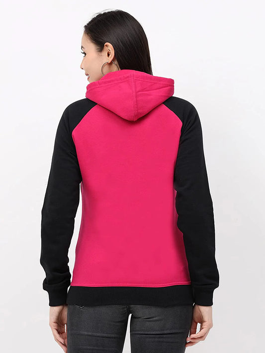 FLEXIMAA Women's Cotton Color Block Raglan Full Sleeve Sweatshirt/Hoodies - fleximaa-so