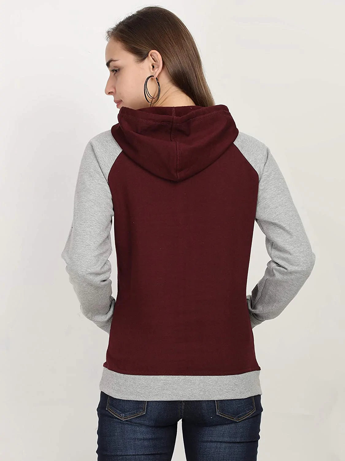 FLEXIMAA Women's Cotton Color Block Raglan Full Sleeve Sweatshirt/Hoodies - fleximaa-so
