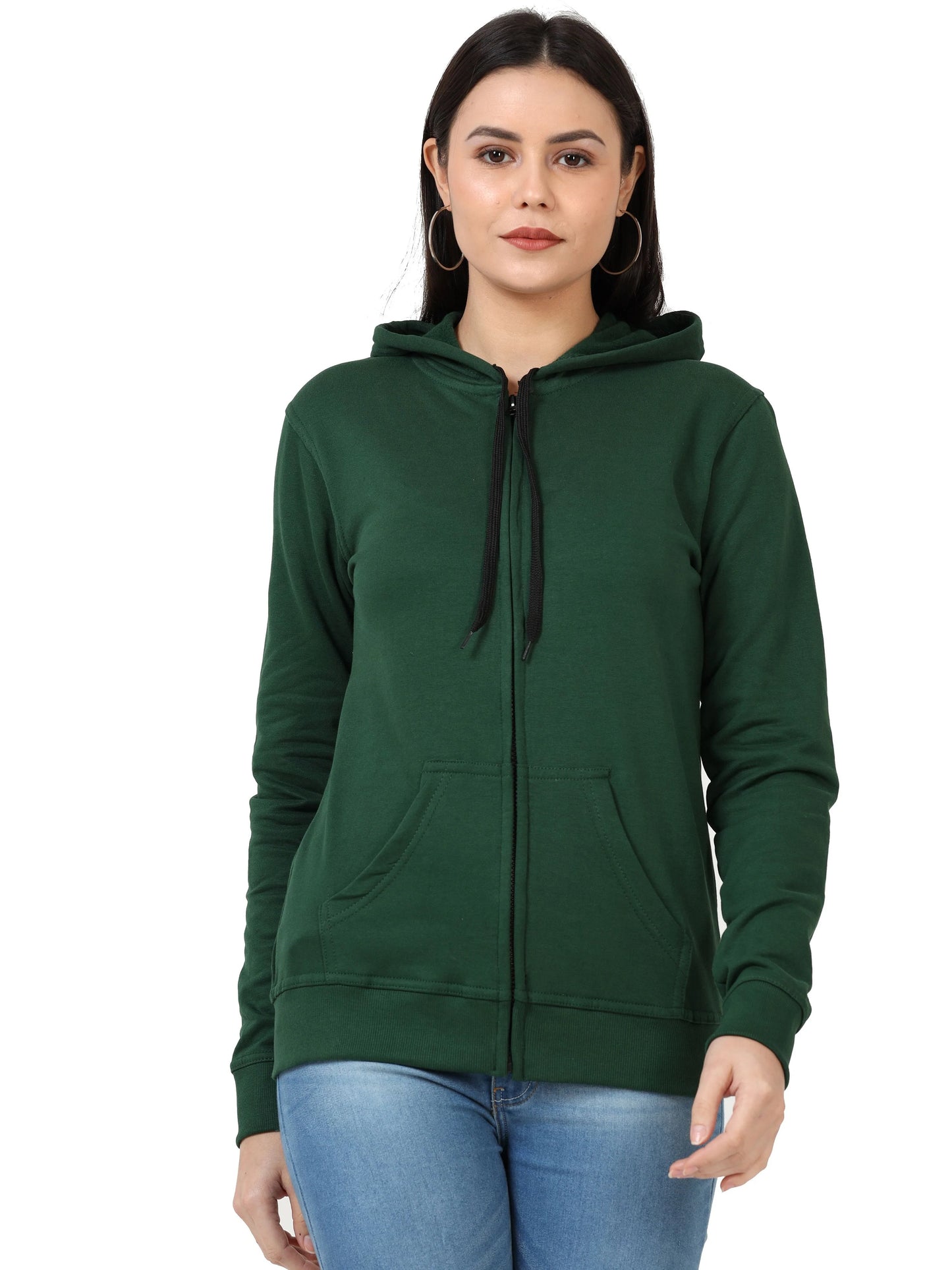 Fleximaa Women's Cotton Plain Full Sleeve Hoodies/Sweatshirt - fleximaa-so