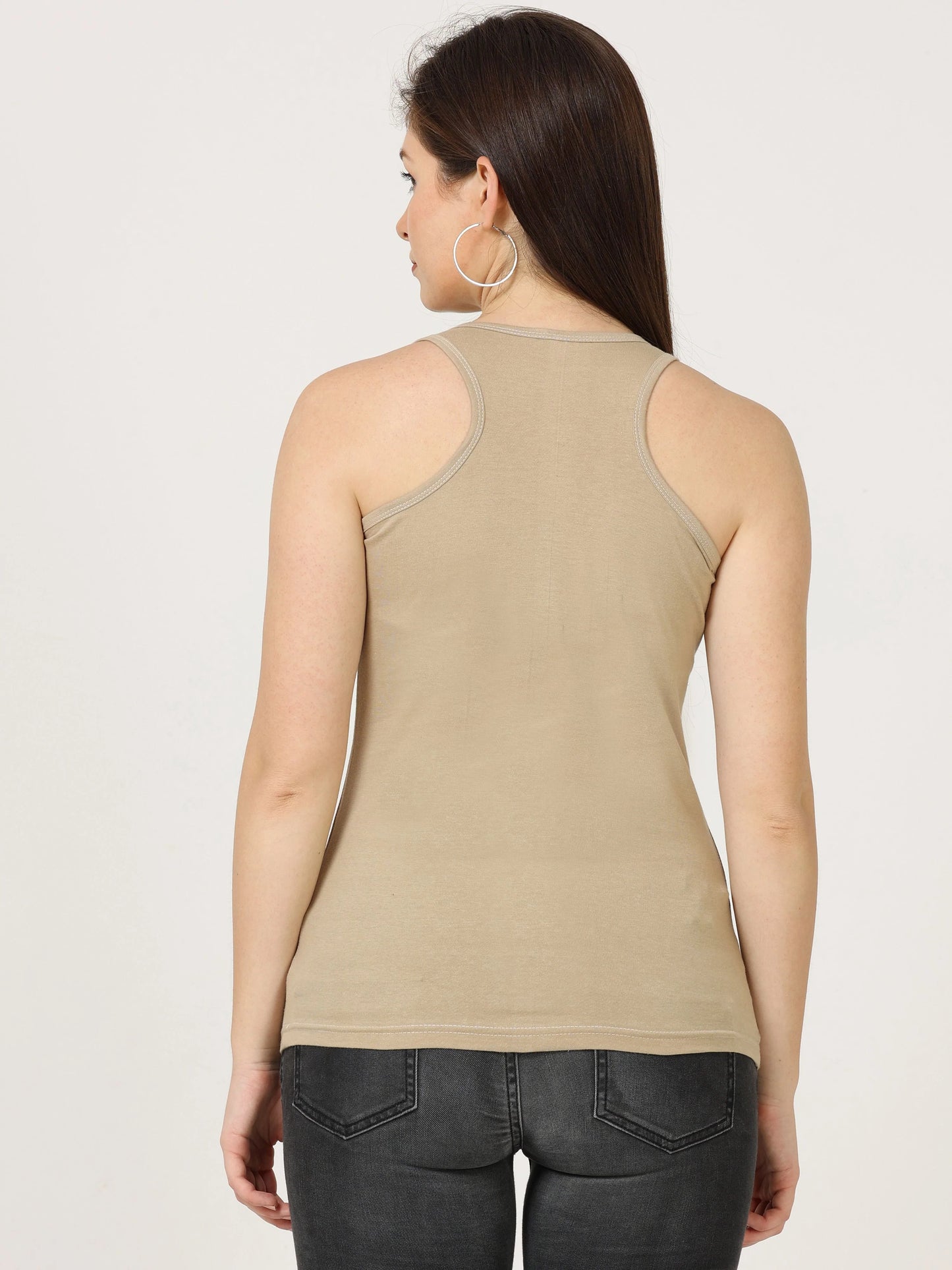 Women's Cotton Plain Sleeveless Top