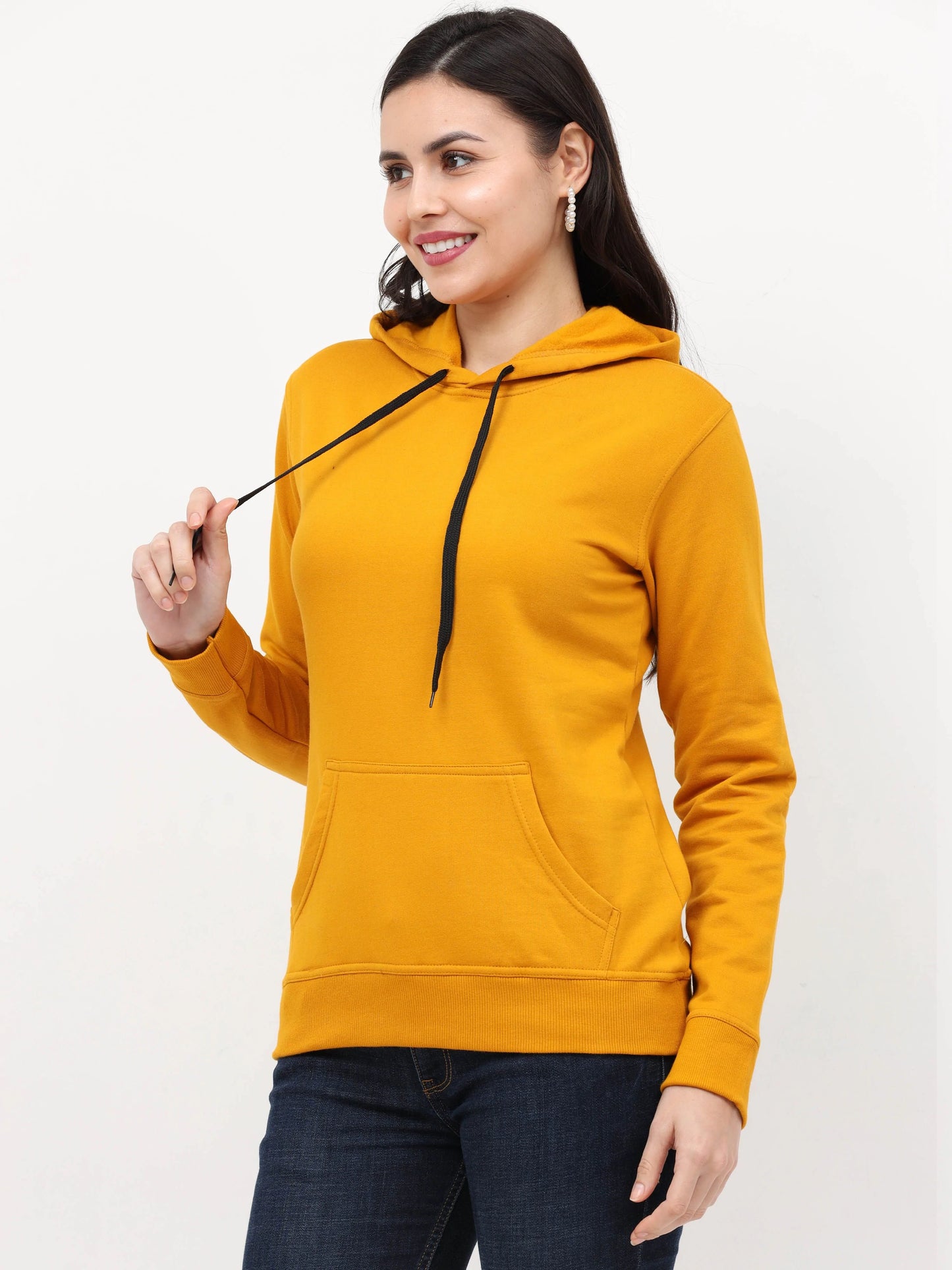 Fleximaa Womens Cotton Plain Sweatshirt Hoodies - fleximaa-so