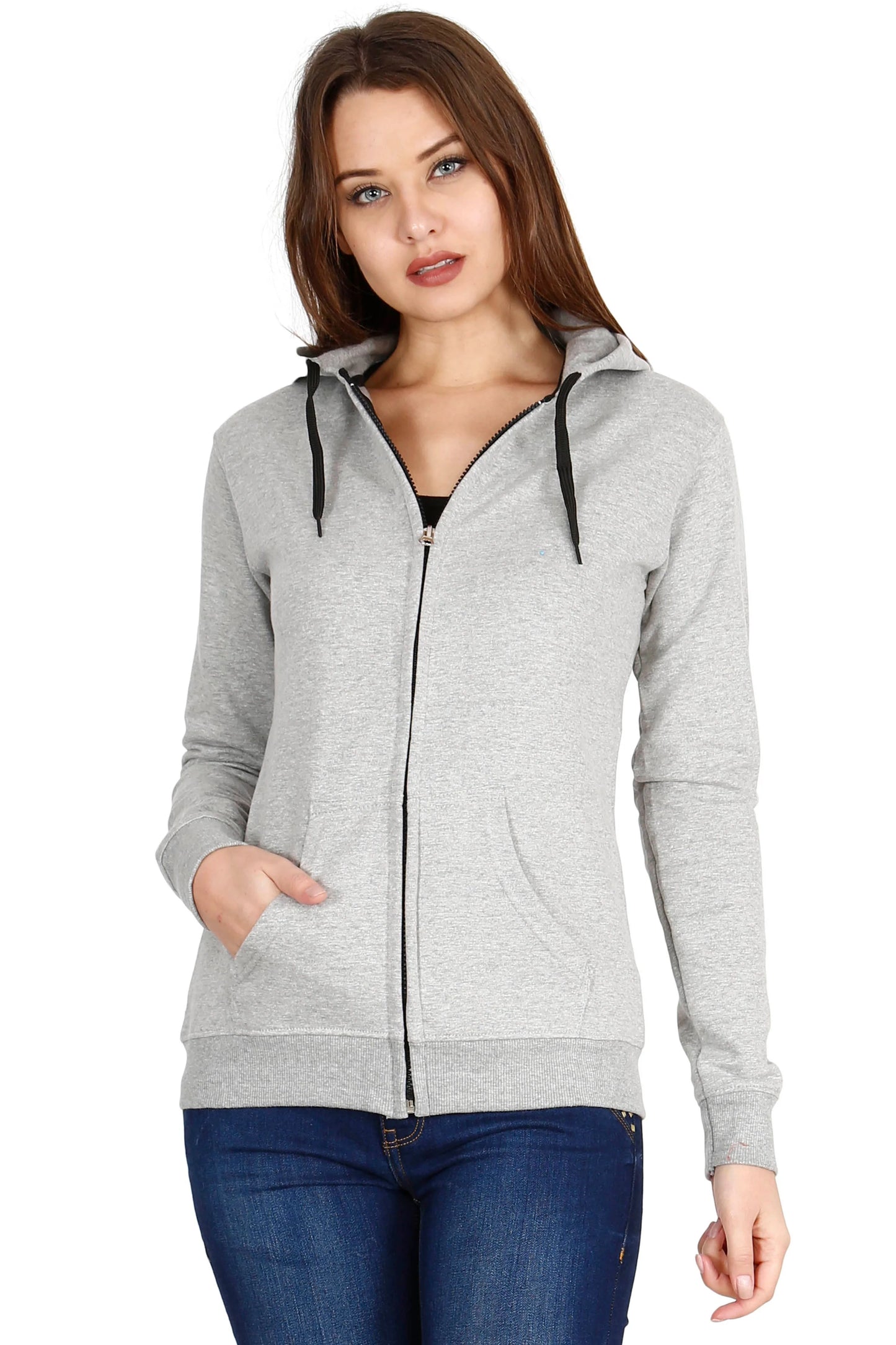 Fleximaa Women's Cotton Plain Full Sleeve Hoodies/Sweatshirt - fleximaa-so