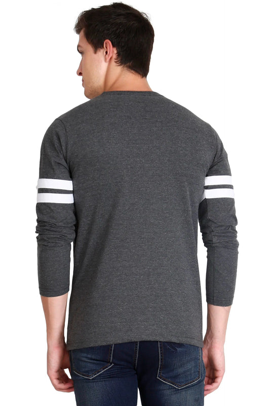 Men's Cotton Printed Round Neck Full Sleeve T-Shirt