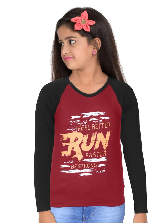 Fleximaa Boys & Girls Printed Raglan Full Sleeve T-Shirt - Fleximaa