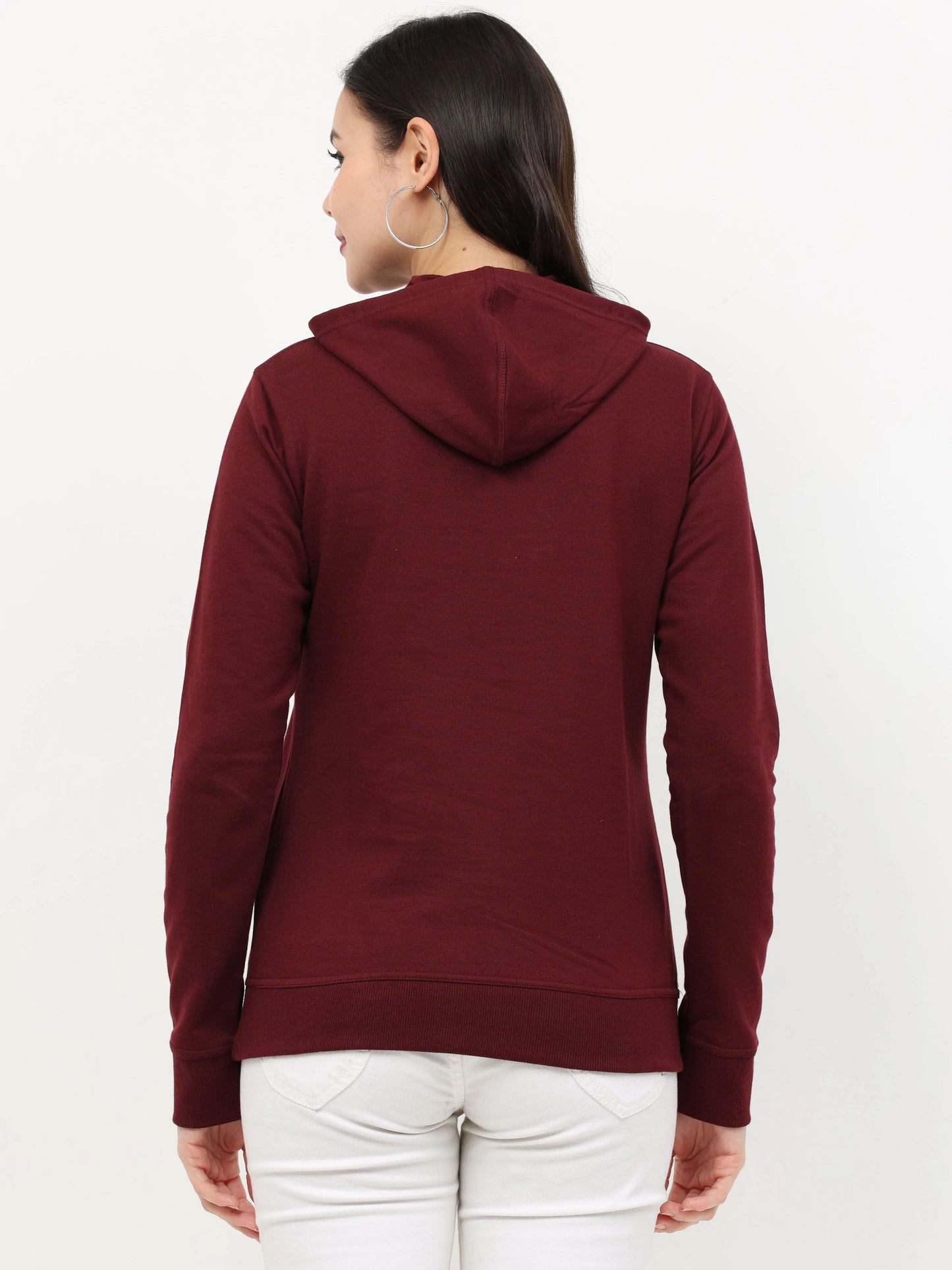 Fleximaa Womens Cotton Plain Sweatshirt Hoodies - fleximaa-so