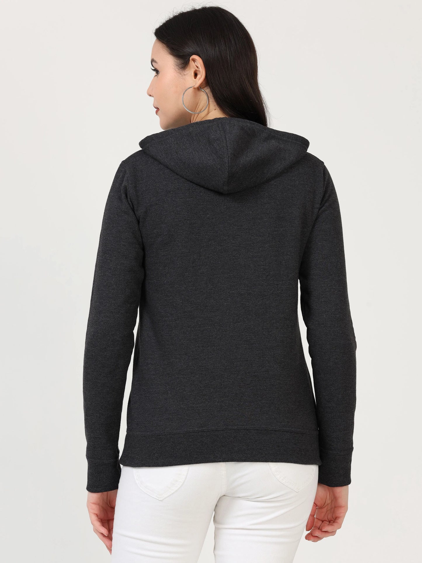 Fleximaa Womens Cotton Plain Sweatshirt Hoodies - fleximaa-so