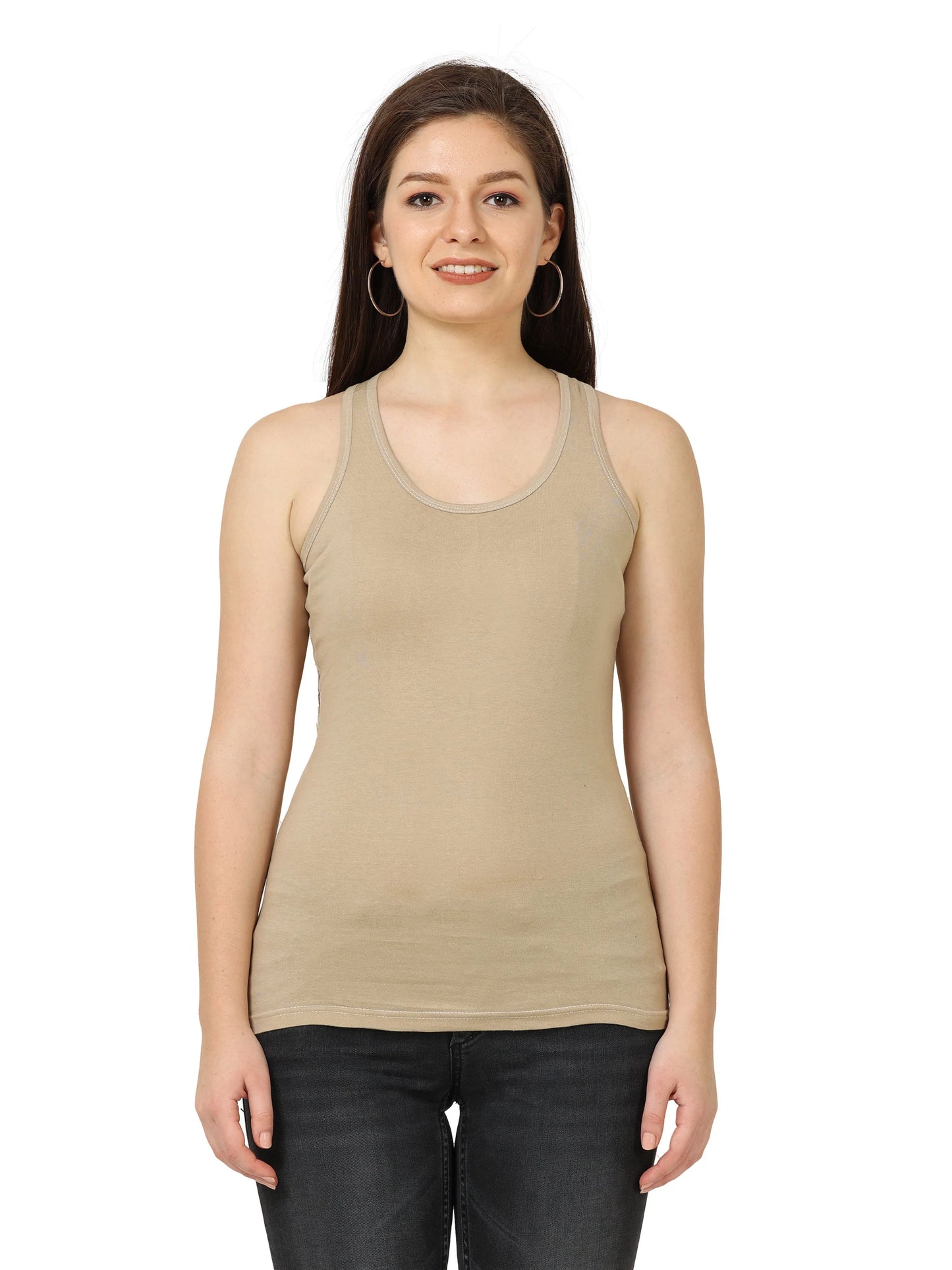 Women's Cotton Plain Sleeveless Top