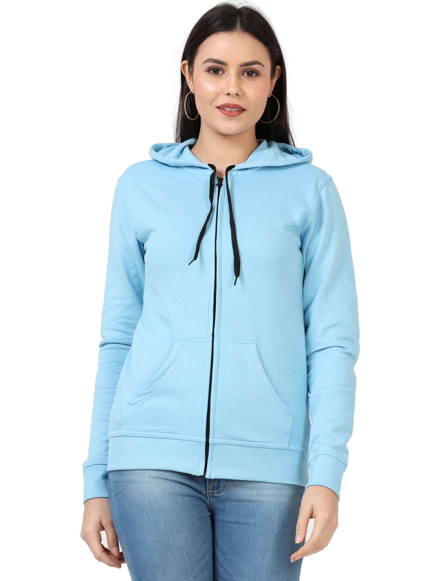 Fleximaa Women's Cotton Plain Full Sleeve Hoodies/Sweatshirt - fleximaa-so