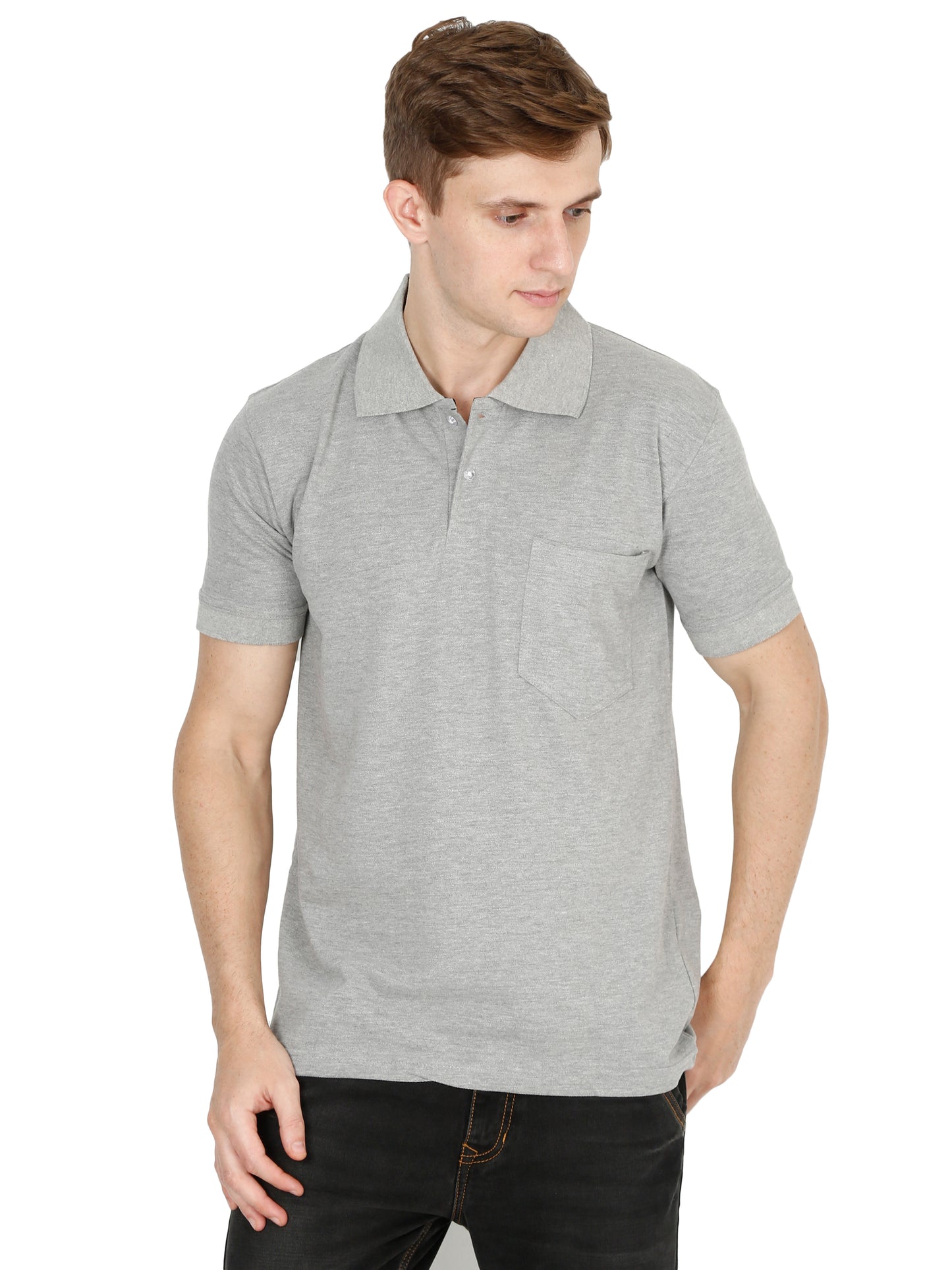 Men's Cotton Plain Polo Neck Half Sleeve T-Shirt - (Pack of 2)