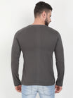 Men's Cotton Plain Round Neck Full Sleeve Steel Grey Color T-Shirt