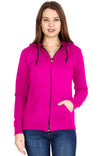 Women's Cotton Plain Full Sleeve Pink Color Hoodies/Sweatshirt