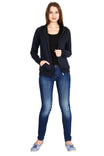 Women's Cotton Plain Full Sleeve Navy Blue Color Hoodies/Sweatshirt