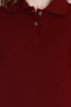 Women's Cotton Plain Polo Neck Maroon Color T-Shirt