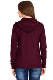 Women's Cotton Plain Full Sleeve Maroon Color Hoodies/Sweatshirt