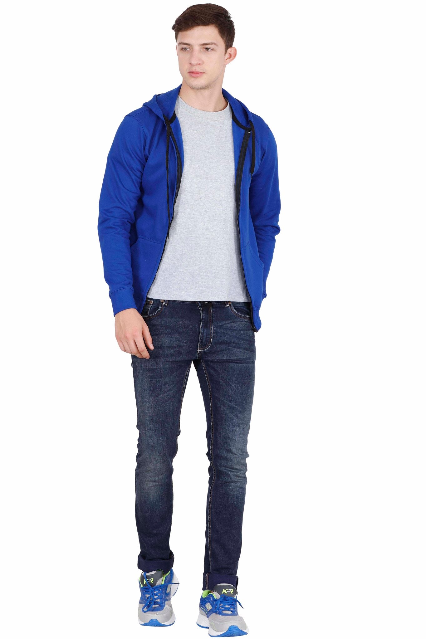 Men's Cotton Plain Full Sleeve Royal Blue Color Sweatshirt/Hoodies