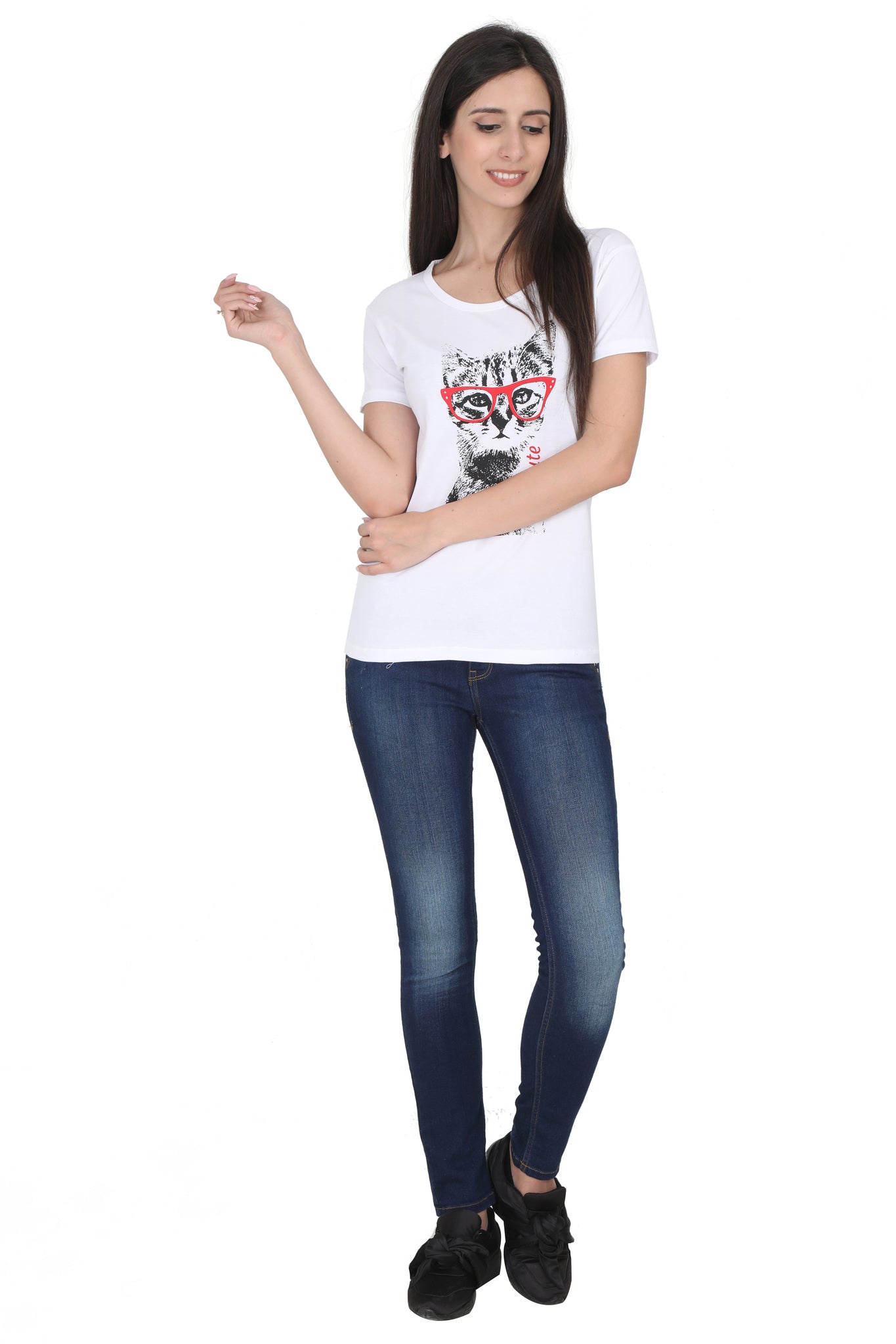 Women's Cotton Round Neck Printed Half Sleeve T-Shirt