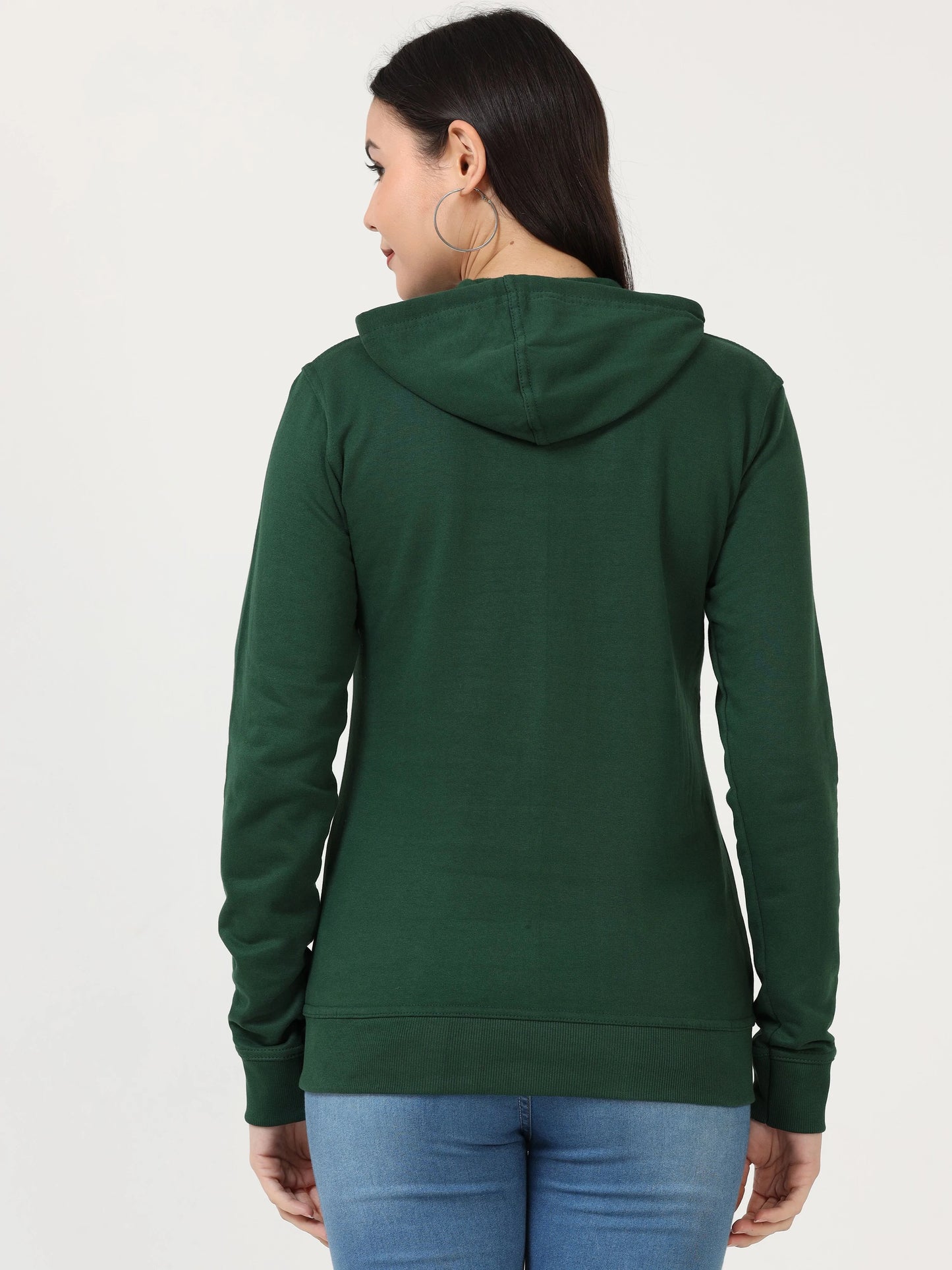 Fleximaa Women's Cotton Plain Full Sleeve Hoodies/Sweatshirt - fleximaa-so