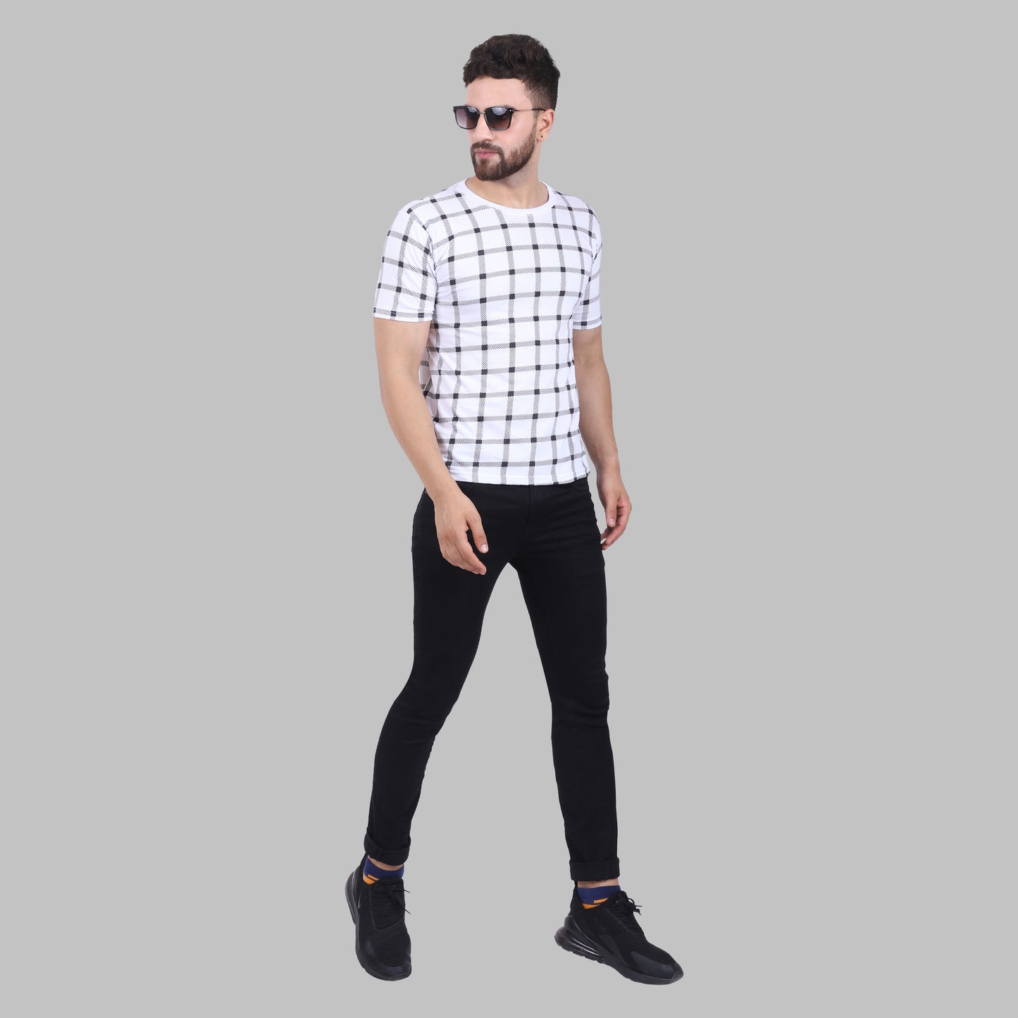 Men's Cotton Printed Round Neck Half Sleeve T-Shirt