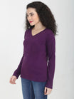 Fleximaa Women's Cotton Plain V Neck Full Sleeve T-Shirt-2 - fleximaa-so