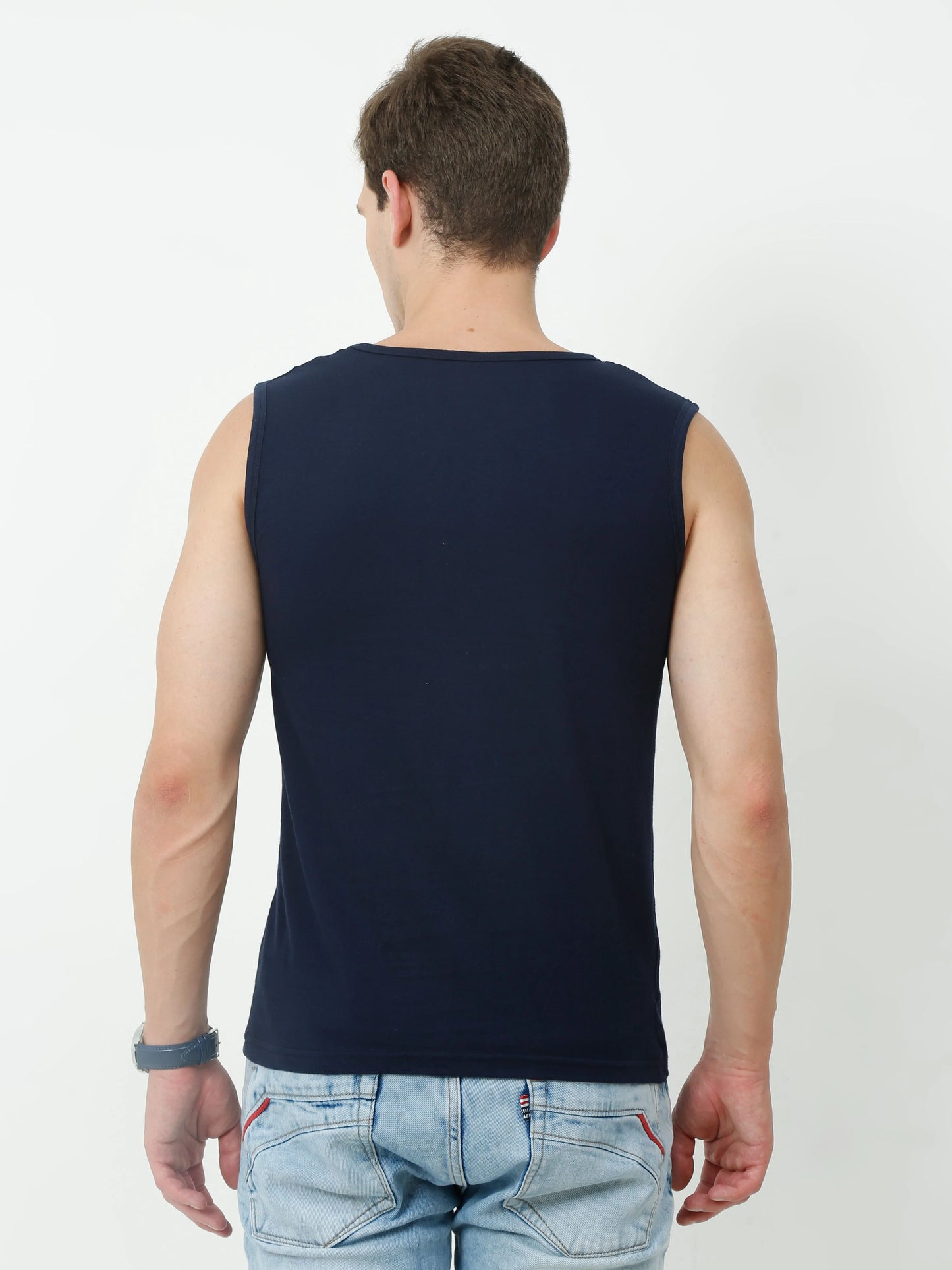 Fleximaa Men's Cotton Printed Round Neck Sleeveless T-Shirt (Pack of 2) - fleximaa-so