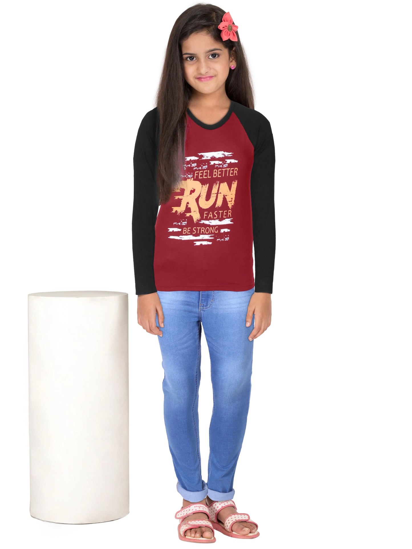 Fleximaa Boys & Girls Printed Raglan Full Sleeve T-Shirt - Fleximaa