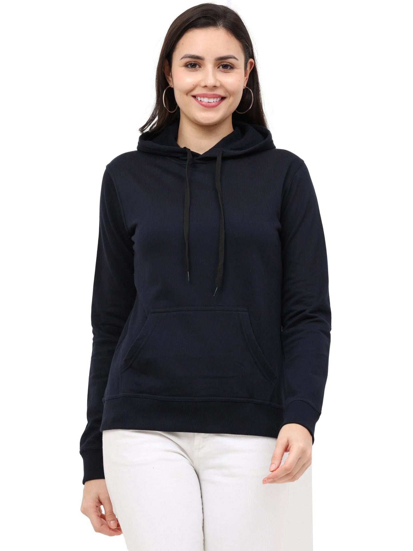 Fleximaa Womens Cotton Plain Sweatshirt Hoodies - fleximaa-so