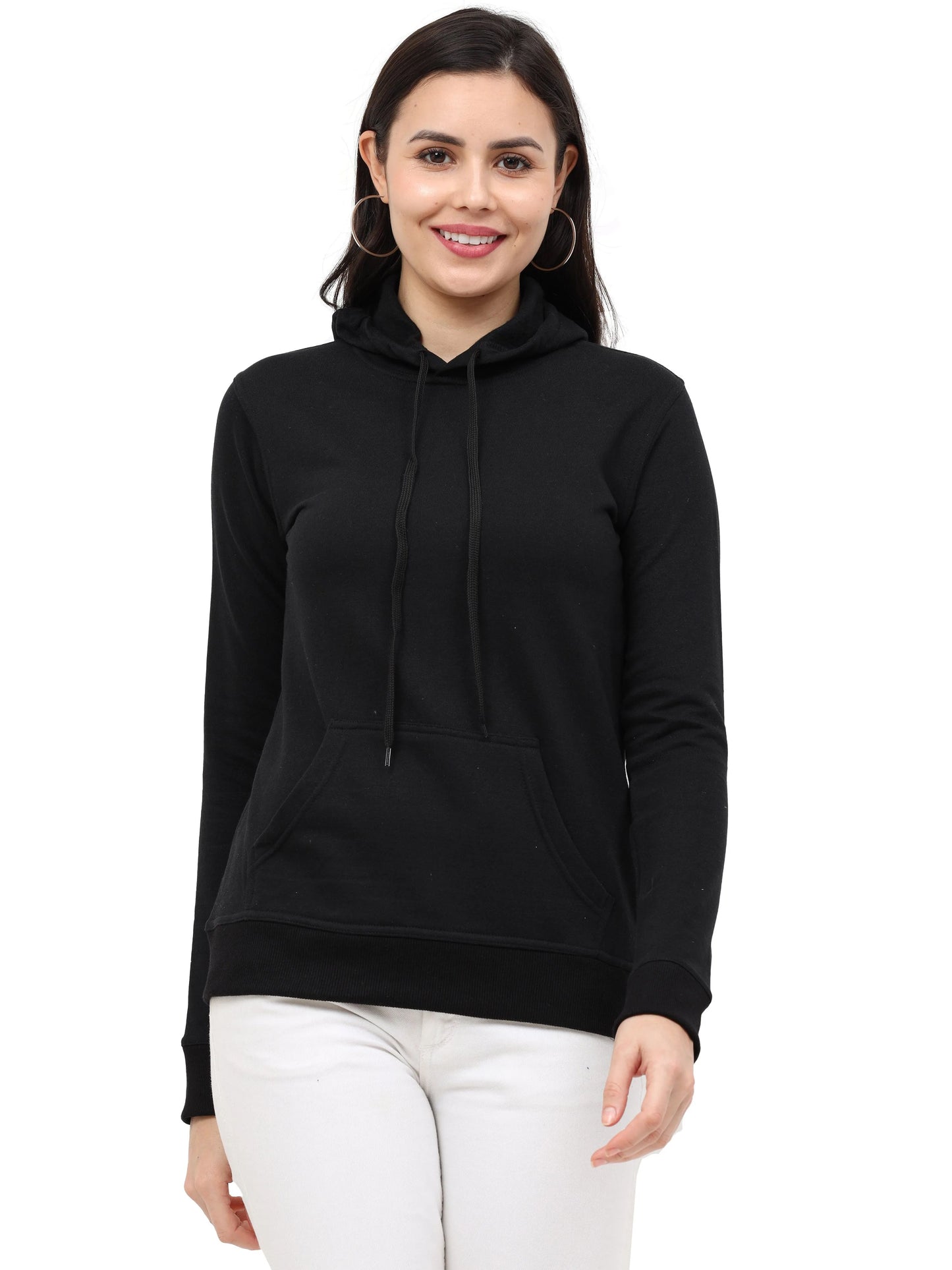 Fleximaa Womens Cotton Plain Sweatshirt Hoodies - fleximaa-so