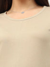 Fleximaa Women's Cotton Plain Round Neck Full Sleeve T-Shirt - fleximaa-so