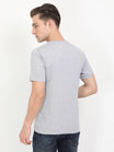 Men's Cotton Plain Round Neck Half Sleeve Grey Melange Color T-Shirt