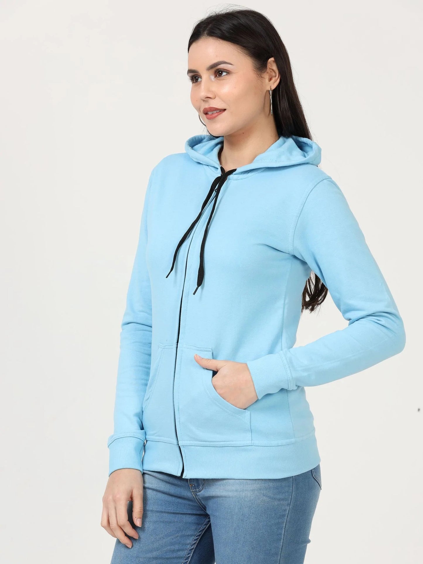 Fleximaa Women's Cotton Plain Full Sleeve Hoodies/Sweatshirt - fleximaa-so