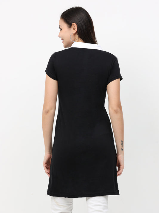 Women's Cotton Polo Neck Long Top