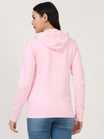 Women's Cotton Plain Full Sleeve Light Pink Color Hoodies/Sweatshirt