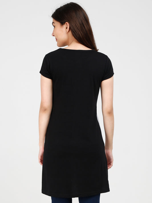 Women's Cotton Color Block Long Top