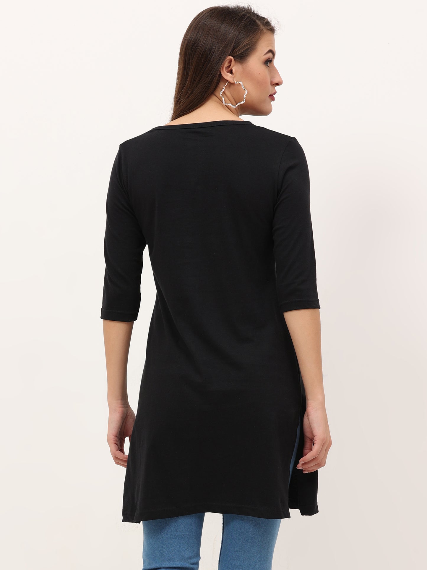 Women's Cotton Printed 3/4 Sleeve Long Top - (Pack of 2)