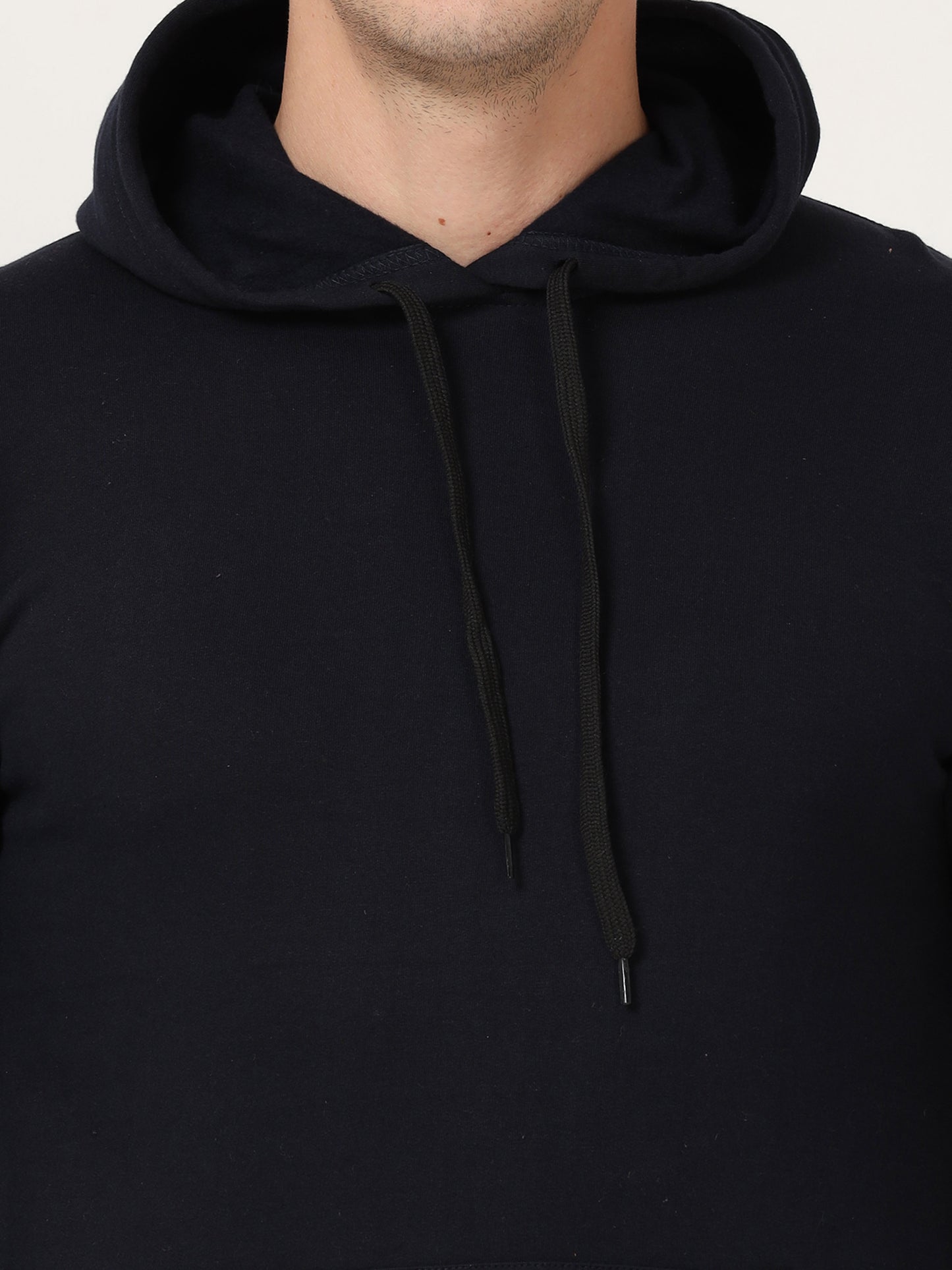 Men's Cotton Hooded Neck Plain Navy Blue Color Sweatshirt/Hoodies