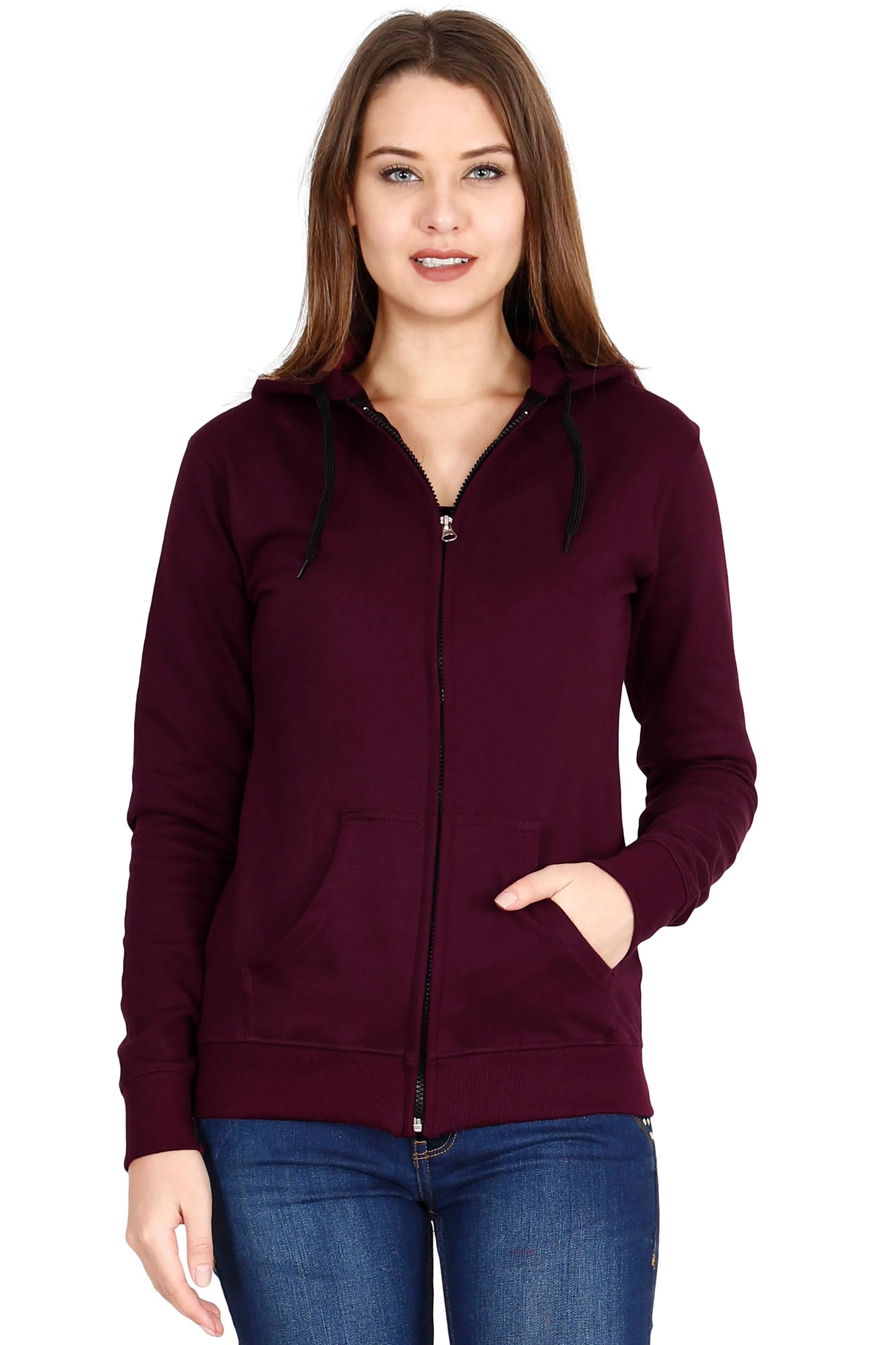 Fleximaa Women's Cotton Plain Full Sleeve Hoodies/Sweatshirt - fleximaa-so