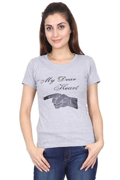 Women's Cotton Chest Printed Half Sleeve T-Shirt