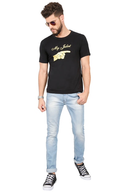 Men's Cotton Chest Printed Half Sleeve T-Shirt