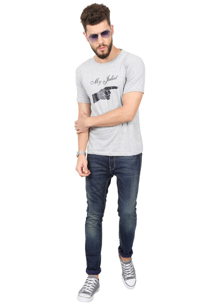 Men's Cotton Chest Printed Half Sleeve T-Shirt