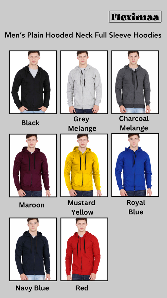 Men's Plain Full Sleeve Hoodie – Build Your Pack (2, 4, 5 Pieces)