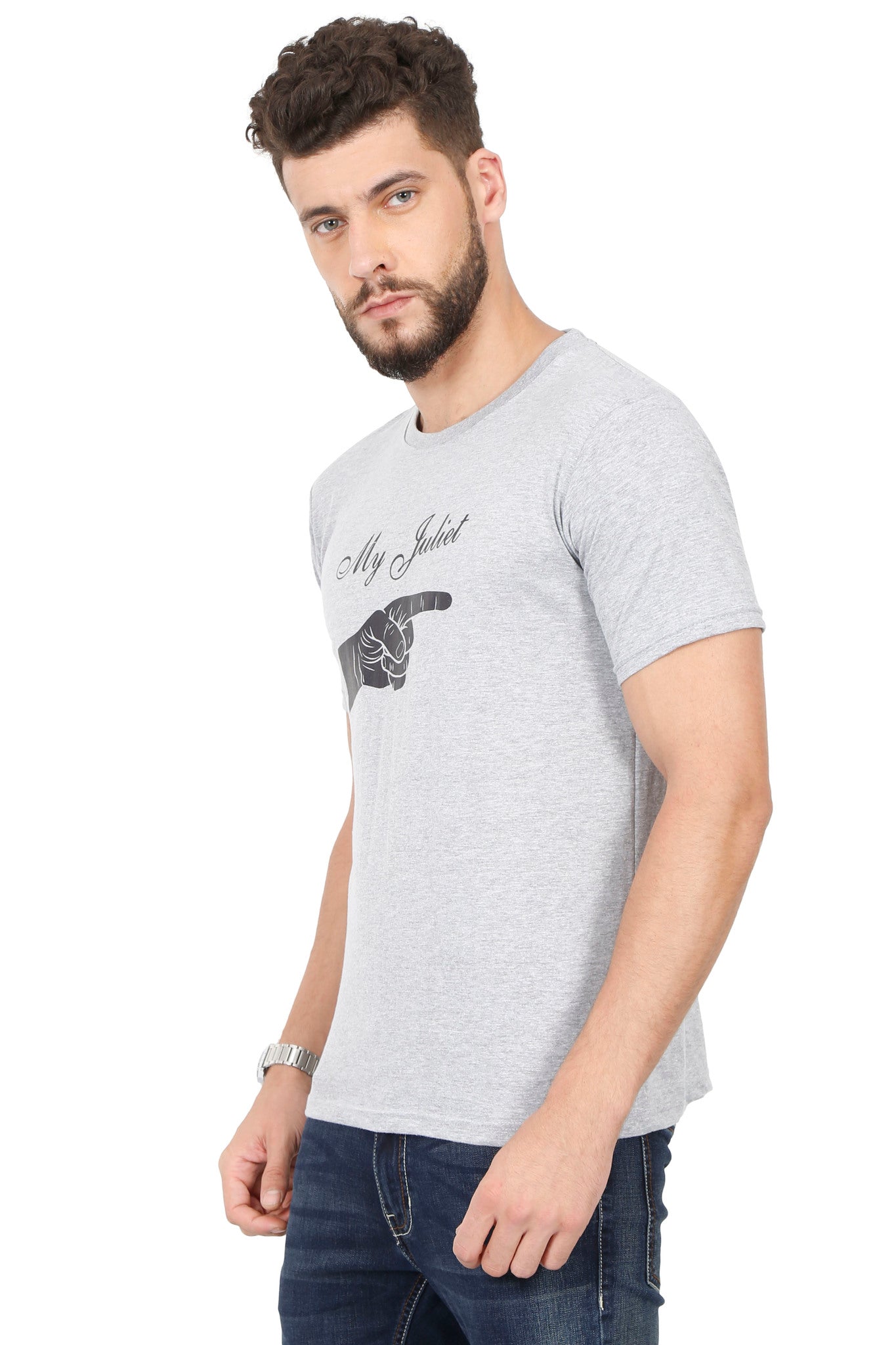 Men's Cotton Chest Printed Half Sleeve T-Shirt