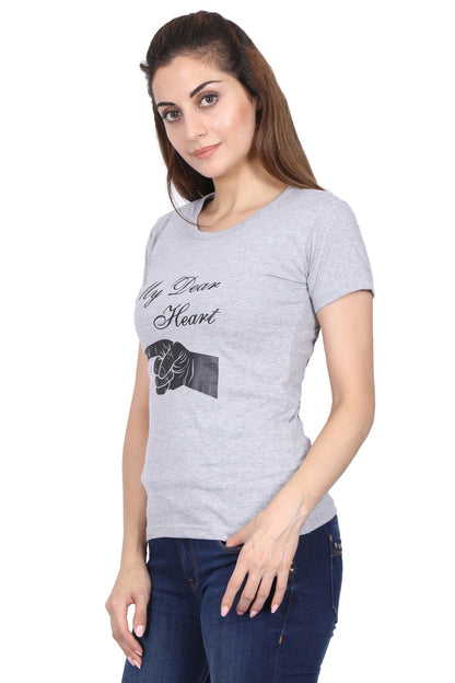 Women's Cotton Chest Printed Half Sleeve T-Shirt